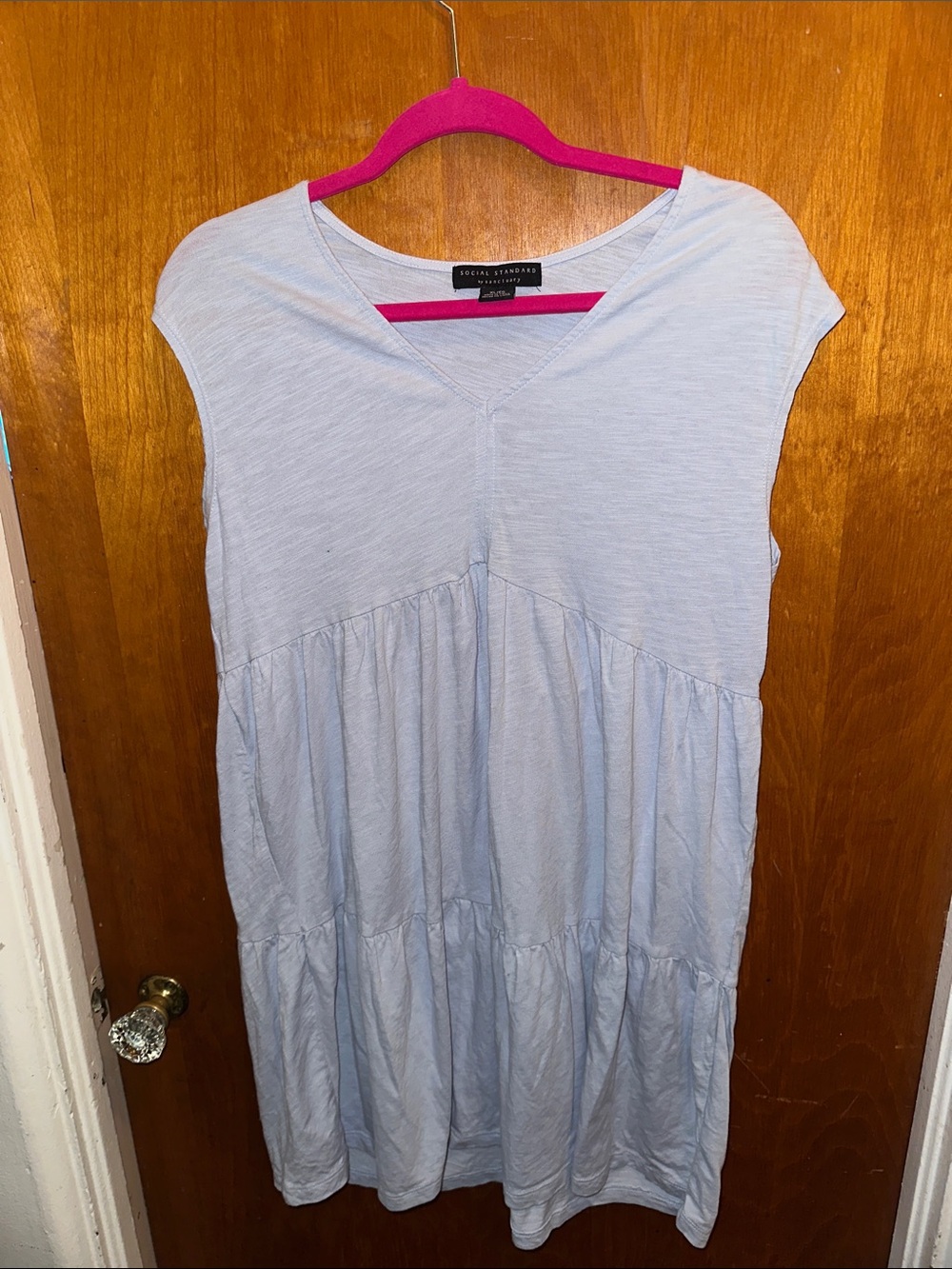 Light Blue Tiered V-Neck Women’s Dress
